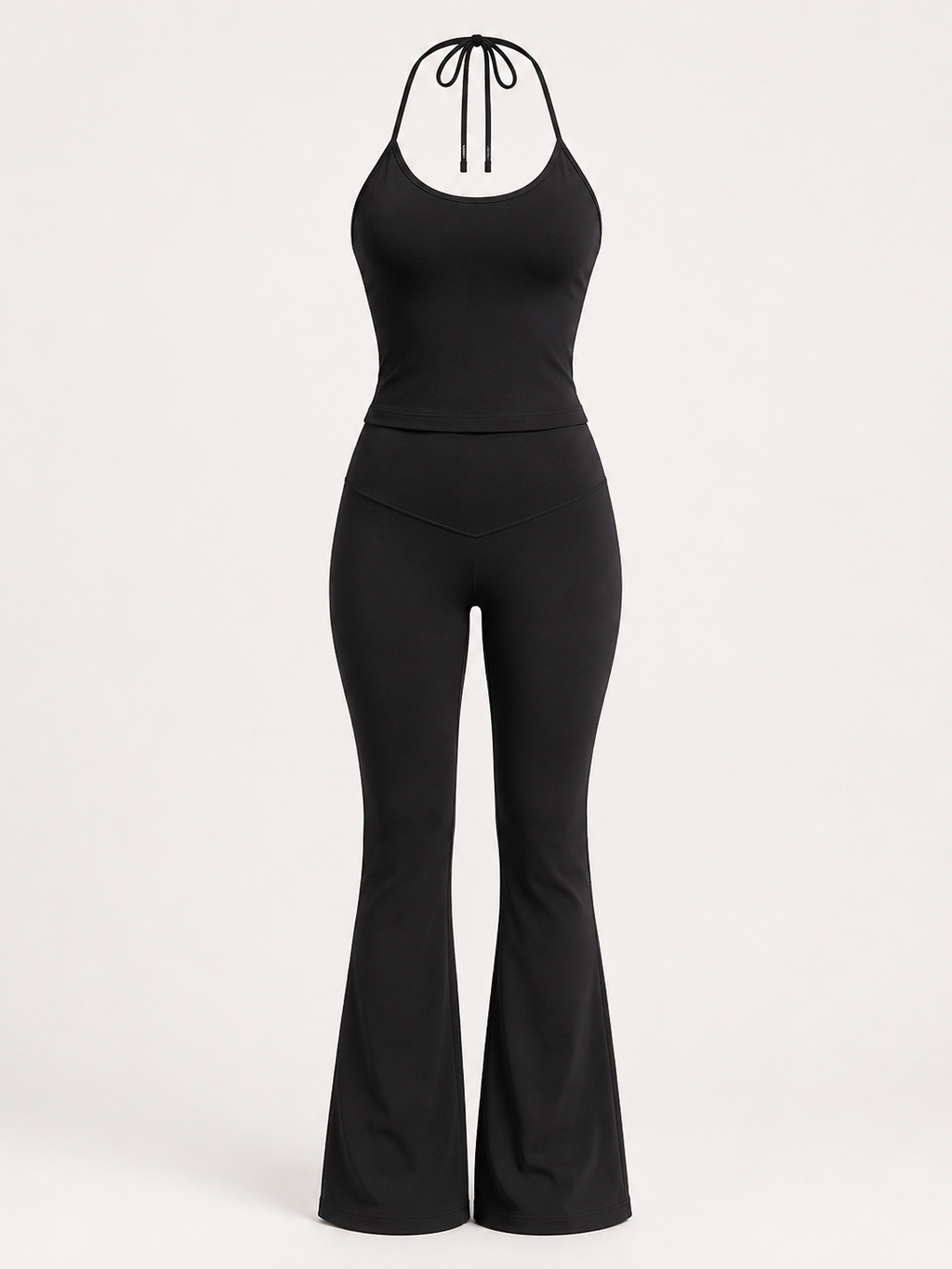 Aurelle Sculpt 2-Piece Set – Open-Back Top & Flared Leggings