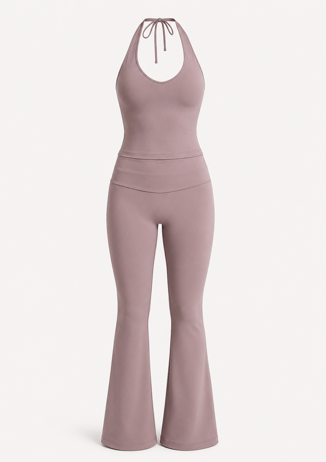 Aurelle Sculpt 2-Piece Set – Open-Back Top & Flared Leggings