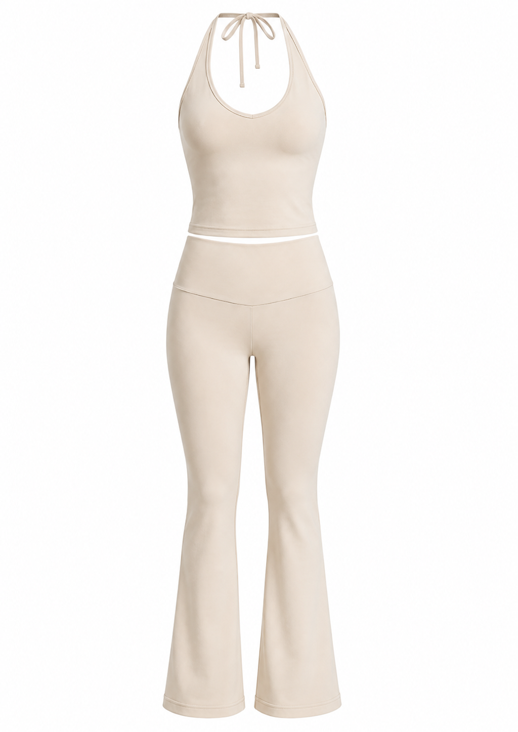 Aurelle Sculpt 2-Piece Set – Open-Back Top & Flared Leggings