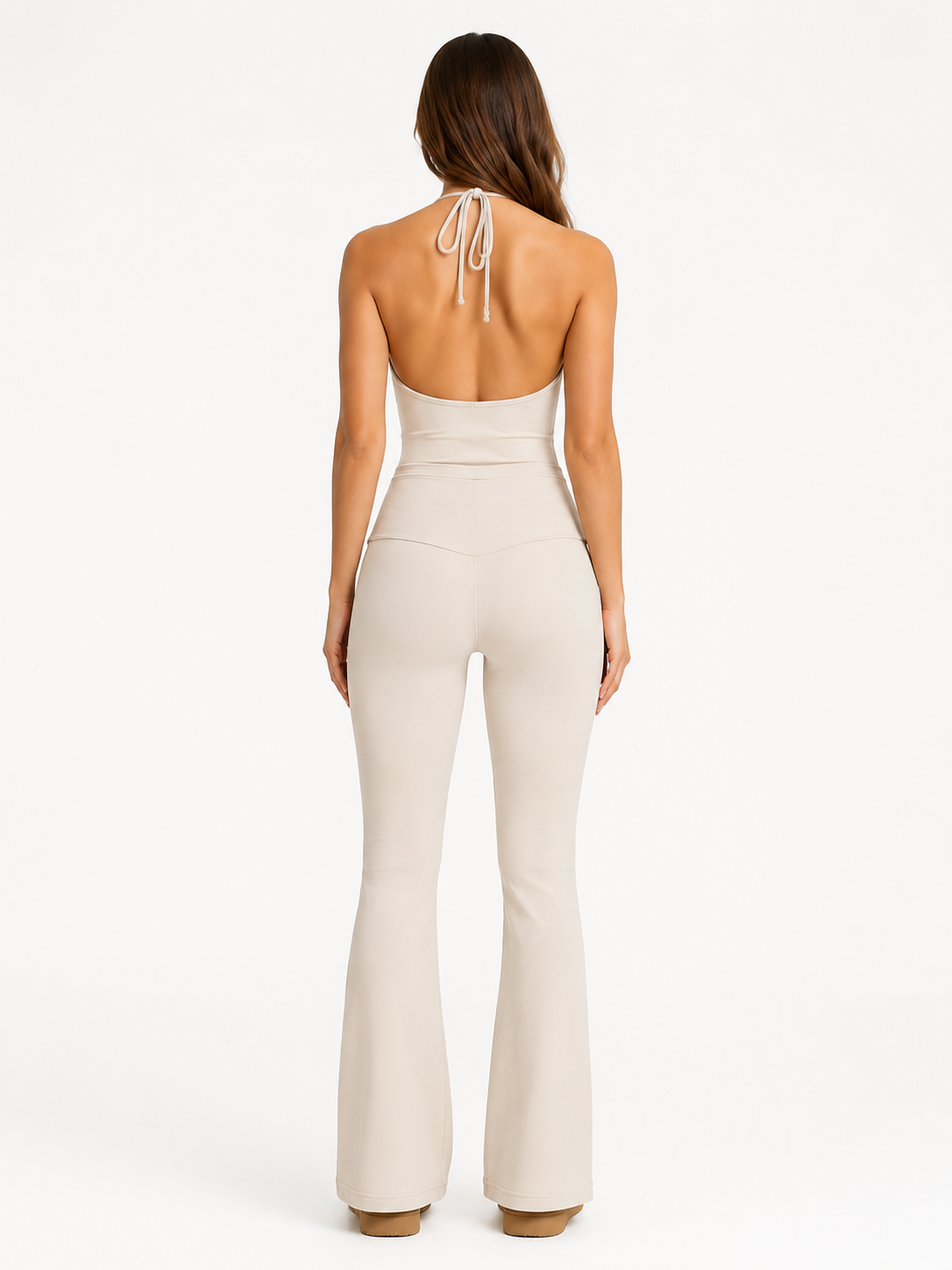Aurelle Sculpt 2-Piece Set – Open-Back Top & Flared Leggings